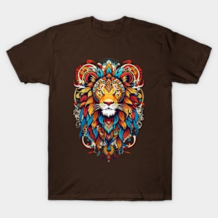 Lion's Head tribal art indigenous retro vintage design T-Shirt